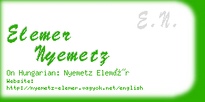 elemer nyemetz business card